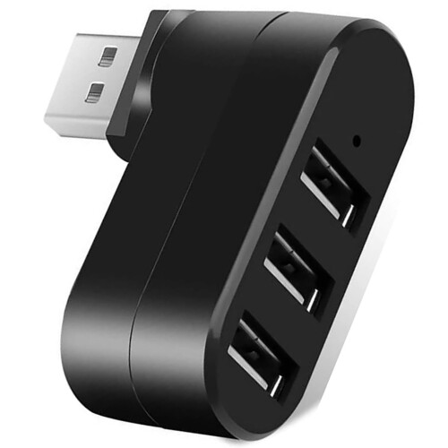 BRIIKPP USB2.0 3ポート 回転式USBハブ バスパワー 高速データ転送 コンパクト 軽量 携帯便利 パソコン周辺機器拡張に最適