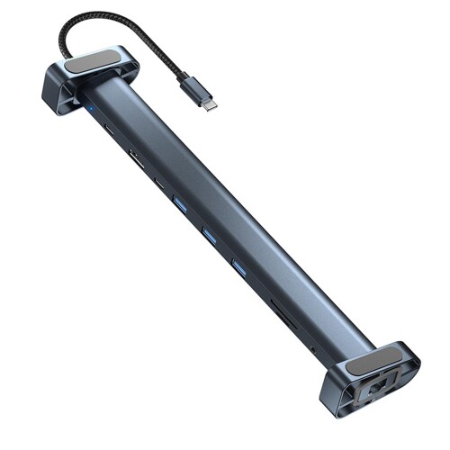 Macbook ハブ 10-in-1 Type-C ノートPCスタンド HDMI PD100W急速充電 SDカードリーダー USB-C イーサネ..