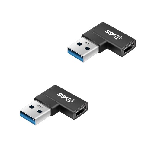 USB Type C(メス) to USB 3.0(オス) 変換アダプタ L型 (2個セット) Suptopwxm USB3.1 10Gbps 高速デー..