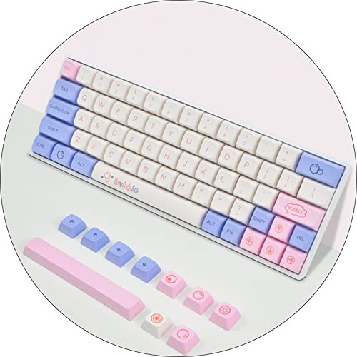 ピンクキーキャップ,PBT XDAキーキャップセット, MXスイッチ用メカニカルキーボード&オプティカルキーボード(気泡)