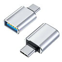 USB Type C 変換アダプター USB3.2 Gen1 高速転送 タイプC 2個セット Thunderbolt 3 OTG対応 iPhone 15 Pro Max MacBook Pro 2021 MacBook Air 2022 iPad Pro 2021 及び ほかのUSB-C機器などに対応 変換コネクタ (Silver)