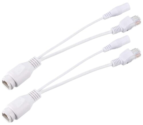 PoE パッシブパワーオーバーイーサネット合成分割アダプター ケーブル (防水屋外型, メス, 2個)