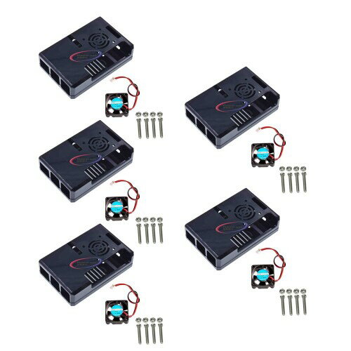 5PCS Raspberry 3B+ Housing ABS case box GPIO Reserved Opening Design with Cooling Fan (black) 5PCS Raspberry 3B+ Housing ABS case box GPIO Reserved Opening Design with Cooling Fan (black)