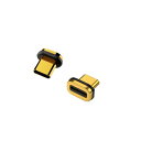 YFFSFDC 24ピン マグネット式 USB-C アダプタ専用Type-c端子 ゴールド 2個パック タイプc マグネット アダプター 24ピン 磁石 端子 防塵 着脱式 大多数タイプのC電話のケーブルアダプターが、平(2)