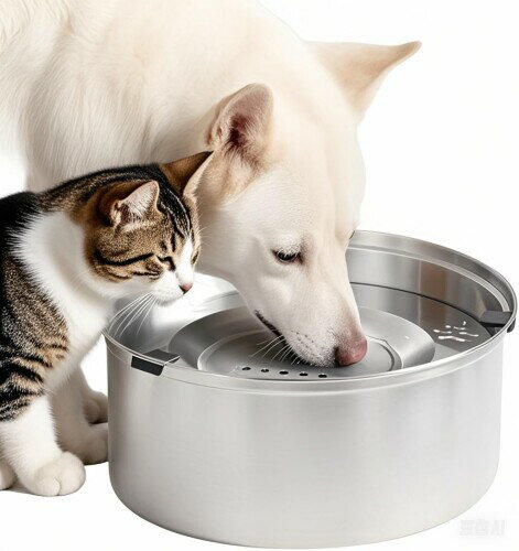 ペット 水飲み器 犬 大容量 3L ステンレス製 猫 給水器こぼれ防止 溢れ 洗いやすい 清潔 防塵 滑り止め..