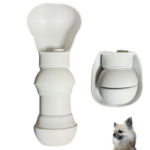 犬 水飲み器 散歩用 ペット用ウォーターボトル 犬用水筒 伸縮式水筒 ペット防災用グッズ（シリコンコン..