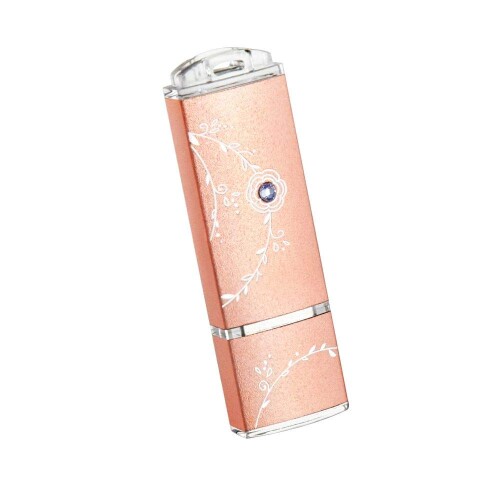 TCELL 256GB Natural Beauty USB 3.0 フラッシュドライブ スワロフスキーエレメントクリスタルの装飾入り ローズゴールド