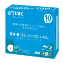 TDK LoR 録画用ブルーレイディスク キャッシュバックキャンペーンモデル BD-R 25GB 1-4倍速 ホワイトワイドプリンタブル 10枚 5mmスリムケ...
