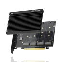 EZDIY-FAB Quad M.2 PCIe 4.0/3.0 X16 拡張カード、ヒートシンク付き, PCI-Express X4対応, Intel プラットフォームの RAID-on-CPU (VROC) および AMD プラットフォームの PCIe 4.0 RAID,M/B PCIe 分岐が必要, M.2 スロッ