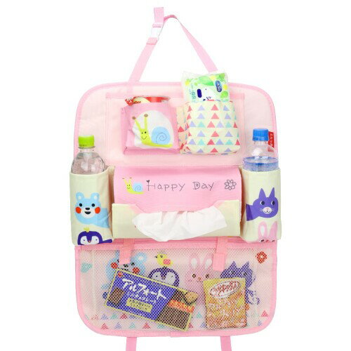 BONHEUR PLUIE シートバックポケット 収納ポケット ドリンクホルダー ティッシュ 子供用
