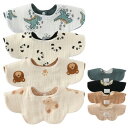 (GoUseGo) ベビー スタイ 4枚セット 両面使える 6重ガーゼ 赤ちゃん スタイ 女の子 男の子 よだれかけ おしゃれ 新生児 360度スタイ 無地 お...