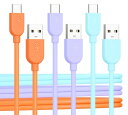 Cable Matters 3本セット 超柔軟USB C - USB A 変換ケーブル - 1.8m、3A/15W高速充電、Apple CarPlay/Android Auto 対応 (USBA to USBC ケーブル) iPhone 16 / iPhone 15 Pro/iPad/Galaxy S23 対応、オレンジ/ブルー/パープル(2)