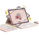 マウス付き For iPad Air 11 2025/2024 キーボードケース iPadPro11 第 4 3 2 1世代 キーボードケース 360度回転式 iPad Air5 /Air4 ケース マグネット式 分離式 透明カバー 取り外し可能な Bluetoothキーボー