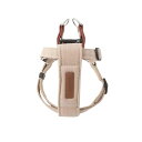 monch?ri モンシェリ (レザー×リネンハーネス) 犬 ハーネス 小型犬 (L/ベージュ) サイズ調節可能 ワンタッチ 着脱簡単 犬用 お散歩 お出かけ