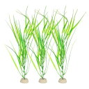 CAPASTEC 魚の水槽装飾人工植物、プラスチック製の水槽用人工水草 30.5cm(緑)3個セット