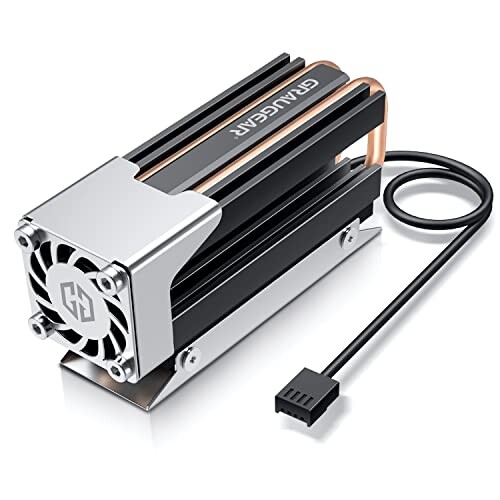 GRAUGEAR M.2 2280 SSDヒートシンク アルミニウム 25mmの高速PWMファン 二つの純銅のヒートパイプ 多層のヒートシンクデッキ サーマルパッドというデザイン NVME PCIe SATA NGFF M.2 SSDに強力な冷却を