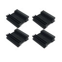 TO-220ヒートシンク 38x34x12mm、TO220アルミ製放熱板MOSFETSCRパワー電圧レギュレーターIC三極管電子オーディオ の冷却 用、ダブルピン黒アノダイズ加工脱熱器、4個(38mmx34mmx12mm)