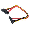 xiwai ダウンアングル SATA III 3.0 7+15 22ピン SATA オス - メス データ電源延長ケーブル 30cm(2)