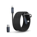 Syntech リンクケーブル 16フィート Oculus/Meta Quest 3/Quest 3S/Quest2/Pro/Pico 4 PC/SteamVRに対応 アップグレード版 Type C USB 3.0アダプター付き 高速データ転送コード VRヘッドセット用 ブラック