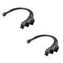 PWMファン用延長ケー ブル 電源 ケ ーブル ATX 冷却ファン用 4ピン 3分岐ケー ブル コンピューター PWM FAN用 Y字型 2本セット 27cm