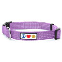 Pawtitas Reflective Collar L Orchid ペット柔らかい訓練の調節可能な反射ステッチの子犬/犬の首輪 大 紫色の蘭