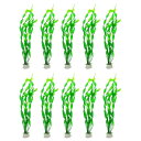 10個 NUZAMAS 水槽用水草 人工海藻水草 水槽用植物 装飾品 プラスチック 魚タンク用植物 装飾 グリーン