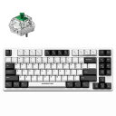 Monster ゲーミングキーボード 有線 ラピッドトリガー キーボード 85% 青軸キーボード 白 RGBライト テンキーレス コンパクト Type-C USB接続 PCB キーキャップMac Windows Linux対応(青軸)