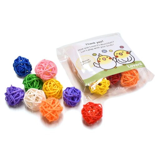 Loveril ミニマンチボール10個入り 3cmサイズ ペット用おもちゃ インコ オウム ハムスターうさぎなど ..