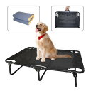 Kickred 犬コット 折り畳み式 ドッグコット L(107*61*20cm) ブランケット付き 通気性 アウトドア ペットコット 地面から離れ 組立不要 ハンドル付き 脚つき 洗える 四季通用 小?中?大型犬?猫