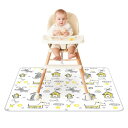 innokids お食事マット 食べこぼしマット 滑り止め 撥水加工 離乳食 130*130cm テーブルマット ベビープレイマット 防水 お絵かきマット 丸洗いOK (犬のライフ(ホワイト))