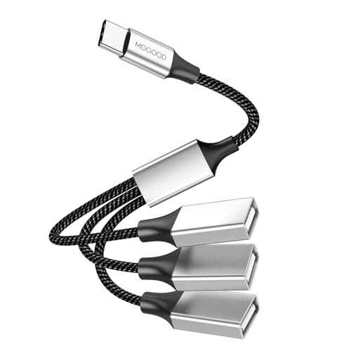 MOGOOD USB C 分岐器 Type C 分岐器 USB Cオスから3つのUSBメスケーブルアダプタ MacBook、iPadPro Air..