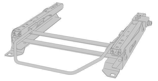 車検対応社外品シートレール　RENAULT：ルノートゥインゴ（型式：AHH4B＆AHB4D）右座席用　-20mmダウン
