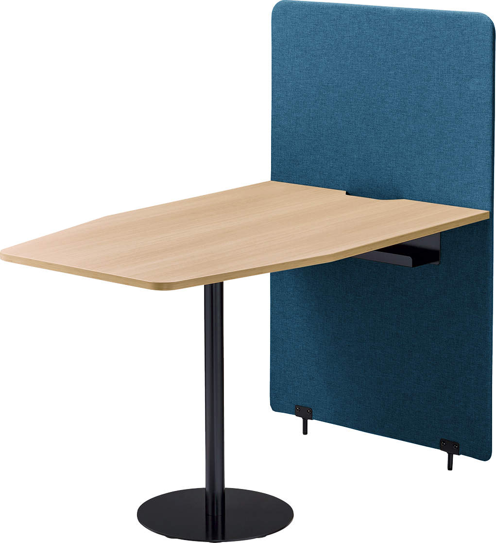 工作写字台 - パネル付ソファー〈メリオ〉　パネル付テーブル　46LC-1275N　ブルー/ベージュ/チャコールグレー