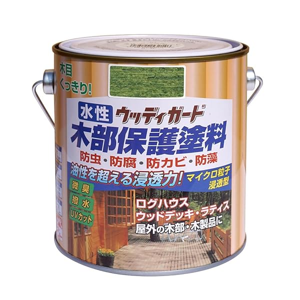 乐天商城 - ニッペ(Nippe) 水性ウッディガード0.7L セージグリーン 水性 屋外 ステイン 日本製 4976124533242