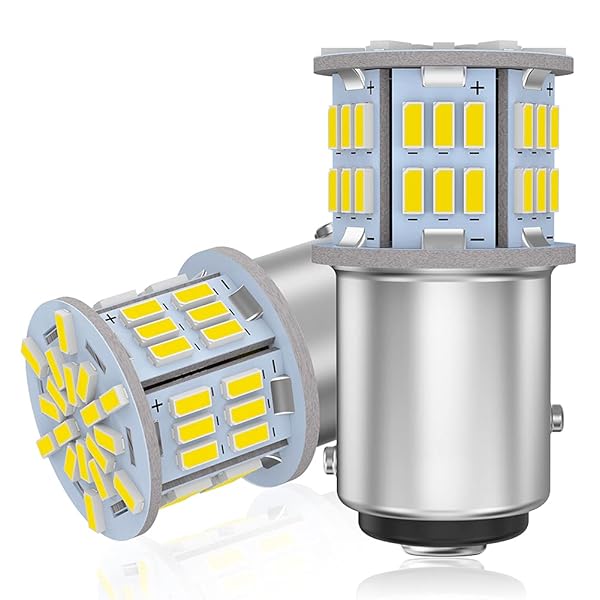 乐天商城 - 12V-24V 車用 S25ダブル球 ホワイト BAY15D P21/5W LEDバルブ 汎用 超高輝度 54連SMD テールライト/ブレ