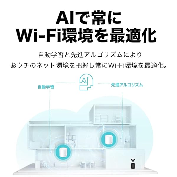 ComastoricのTP-Link WiFi 無線LANルーター Wi-Fi6 2402 + 574 Mbps HE160 メッシュWi-Fiシステム 3年 Deco X50 1ユニット｜アングル3