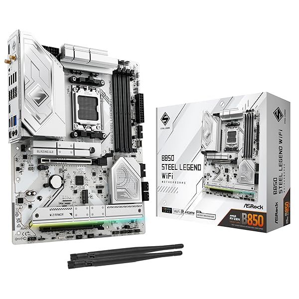 ASRock B850 Steel Legend WiFi ATXマザーボード MB6707ブランドASRock色マルチカラーモデルB850 STEEL LEGEND WIFI商品説明※詳細は会社概要ページにてご確認くださいませ。【商品概要】1000uF の静電容量を備えた ASRock 独自の 20K 超長寿命コンデンサは、安定した優れたパフォーマンスと耐久性を実現します。B850チップセットを搭載し、AMD Ryzen 9000/8000/7000シリーズCPU・APUに対応。DDR5メモリにも対応しており、高速なシステム環境を構築可能です。PCIe 5.0対応のBlazing M.2スロットを搭載し、最新のNVMe SSDの最大速度を引き出します。Wi-Fi 7および2.5GbE有線LAN、Bluetooth 5.4に対応し、安定した高速ネットワーク接続が可能です。BIOS FlashbackボタンやASRock Post Status Checkerを備え、簡単なシステム更新や問題診断が可能です。【商品説明】【商品詳細】ブランド：ASRock商品種別：マザーボード商品名：ASRock B850 Steel Legend WiFi ATXマザーボード MB6707製造元：ASRock商品番号：B850 Steel Legend WiFi発売日：2025年01月07日商品内容：ATX色：マルチカラー商品タイプ：2.【質実剛健】日本で人気のホワイト&高耐久モデル【当店からの連絡】