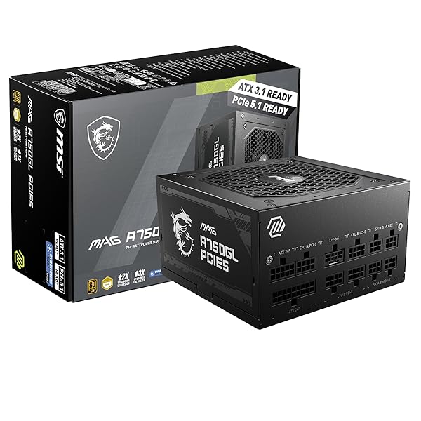 乐天商城 - MSI MAG A750GL PCIE5 PC電源ユニット 750W ATX3.1/PCIe 5.1対応 80PLUS GOLD認証 フルモジュラー 7年 PS1326