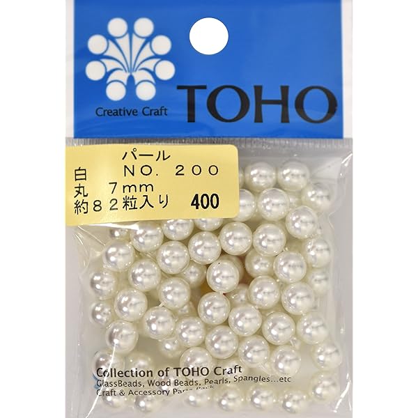乐天商城 - トーホー(TOHO) 丸型パール 外径約7mm 白 約82ヶ入り No.200