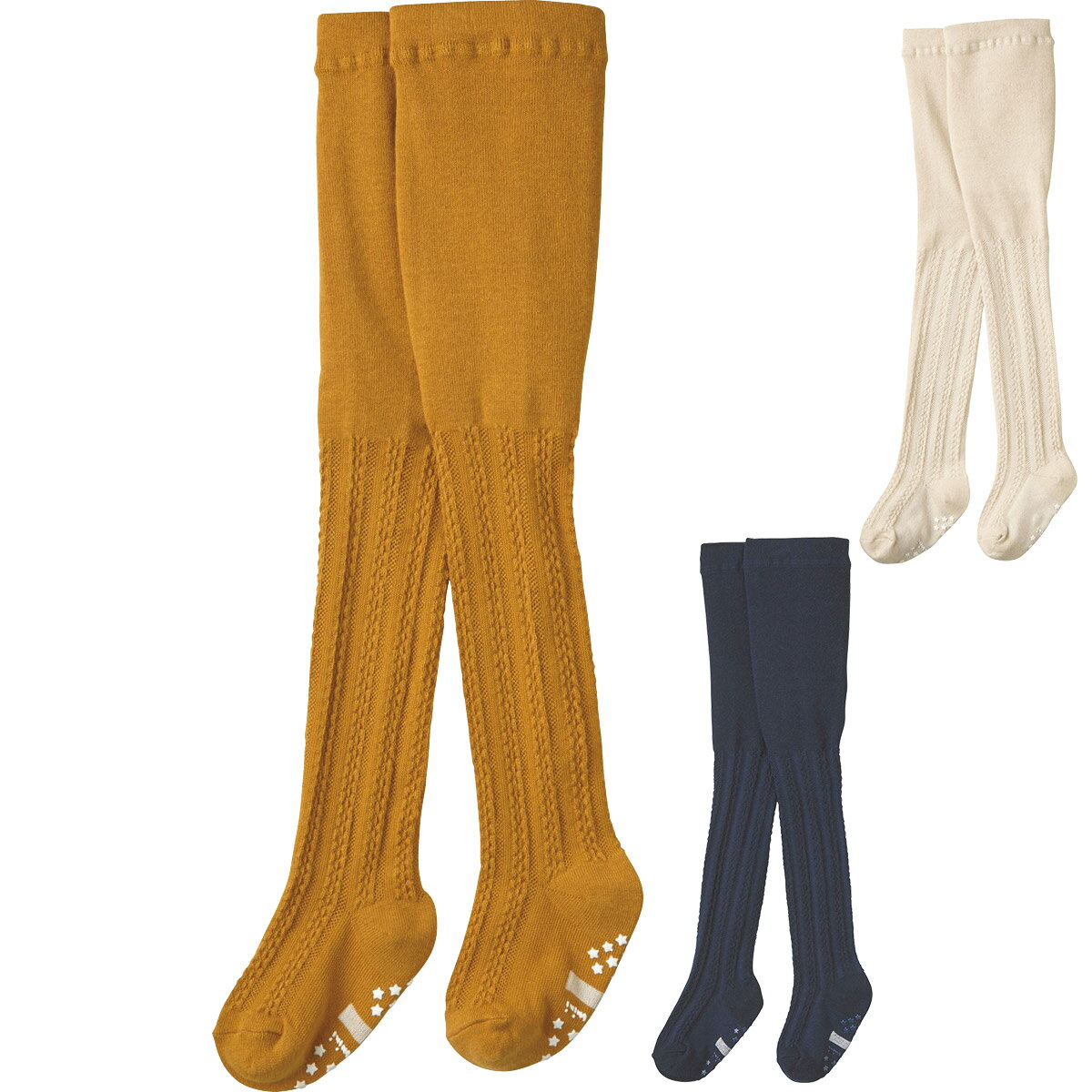 【70％OFF】《コンビミニ》タイツ（ケーブル） : 女の子 80cm 90cm 100cm 110cm 120cm | カラータイツ ベージュ ネイビー グレー マスタード ギフト キッズ 子供 おしゃれ 女児 あかちゃん 冬 子ども 女児タイツ 用品 可愛い こども【S】のサムネイル