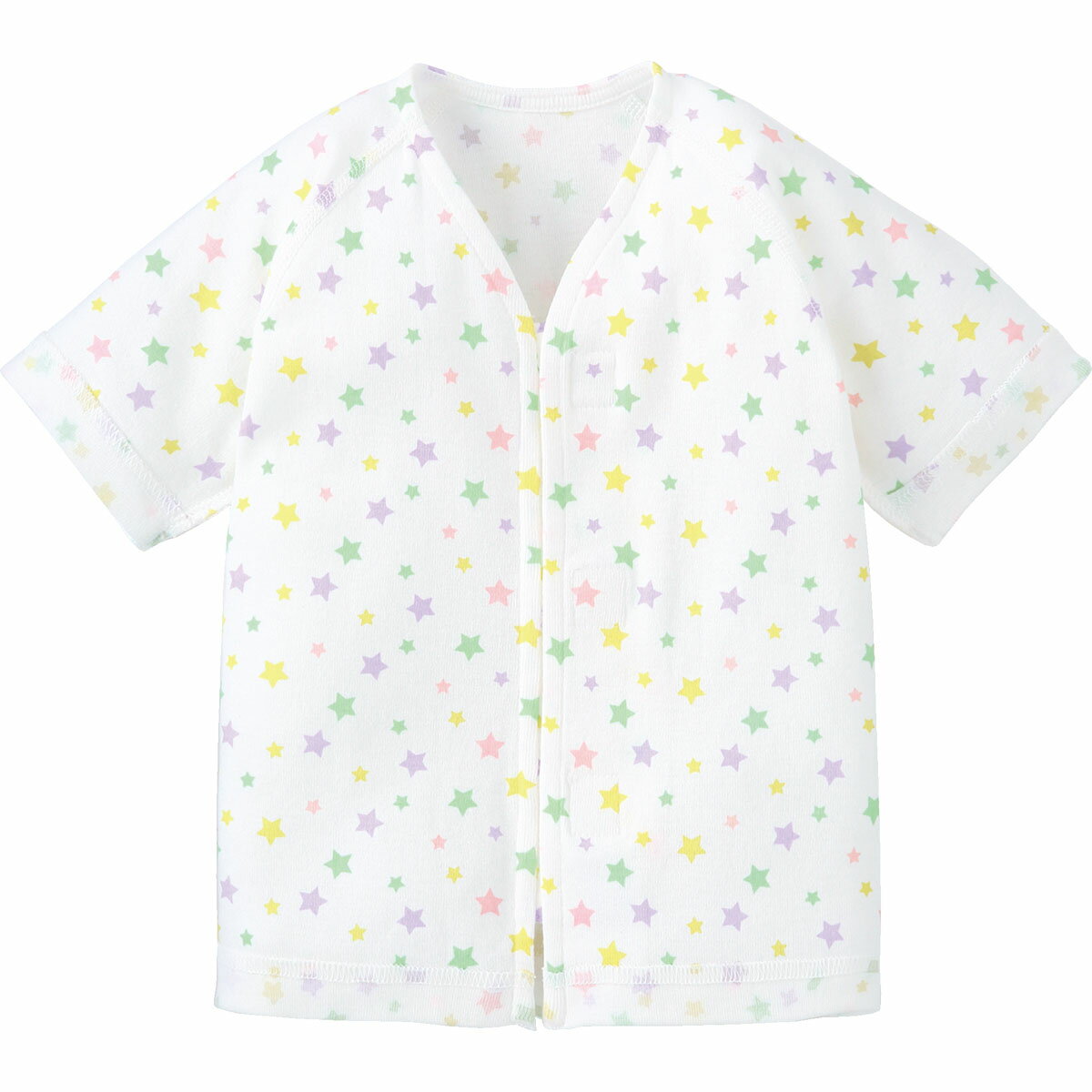 【10％OFF】《コンビミニ》ワンタッチ肌着（カラフルスター）{男の子 女の子} 【50cm 60cm 70cm】 |短肌着 ベビー 子供 新生児服 肌着 インナー ベビー服 赤ちゃん 新生児 服 女児 乳児 ベビー肌着 退院 退院着 おしゃれ 子供服 男児 赤ちゃん肌着 夏 ウェアのサムネイル