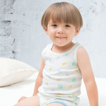 【10%OFF】《コンビミニ》タンクトップ(アニマル) : 男の子 女の子 80cm 90cm 100cm 110cm 120cm 130cm | インナー 下着 肌着 綿100% ノースリーブ ランニング ランニングシャツ ボーイズ キッズ 動物 夏 夏服 タンク トップ 子供 女児 男児