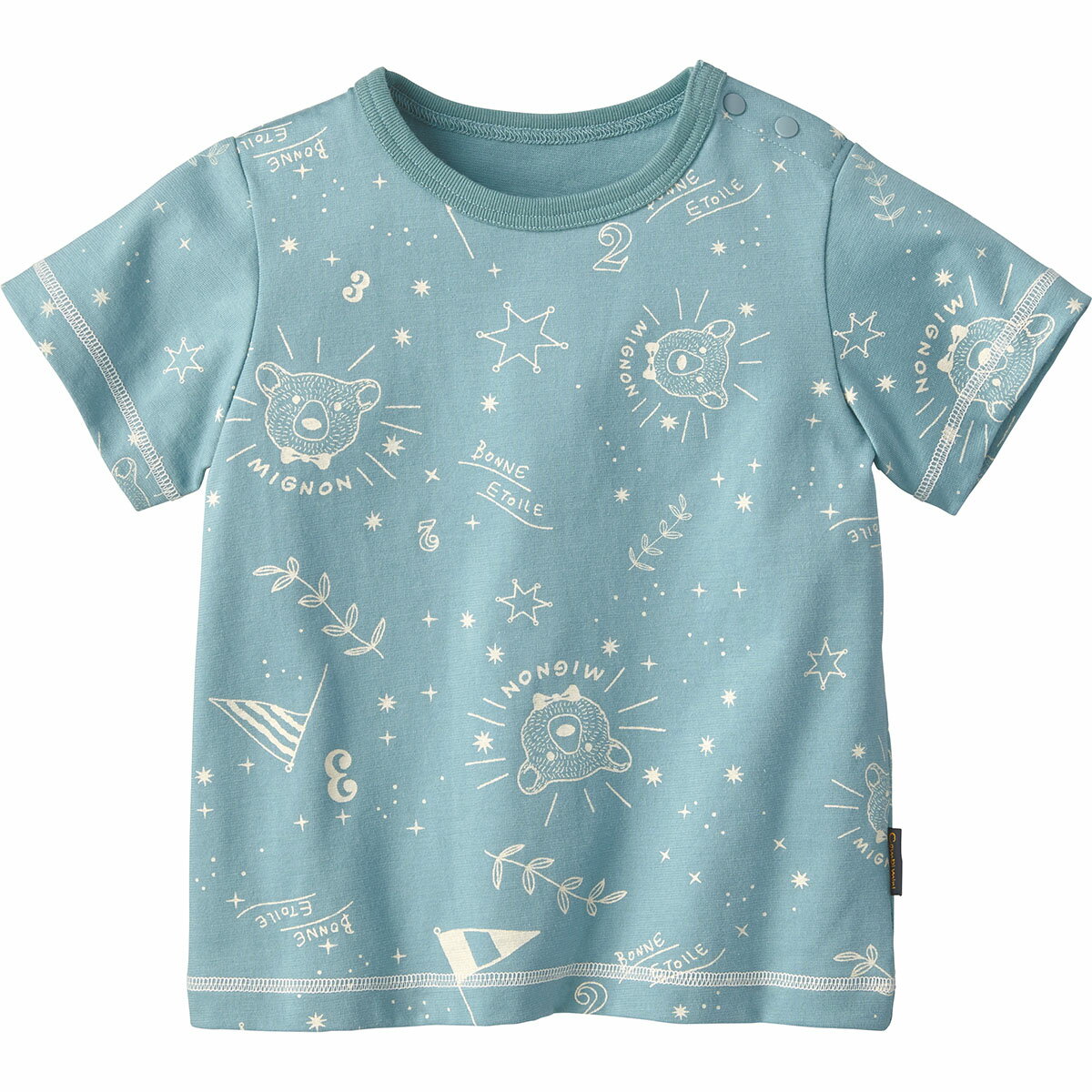 楽天市場 半額 コンビミニ さらクール半袖tシャツ きらくま 男の子 女の子 80cm 90cm 100cm ベビー服 子供服 サンドネイビー 保育園 春夏 夏服 キッズ おしゃれ トップス ティーシャツ 涼しい 洋服 吸汗速乾 Tシャツ 半袖 かわいい 子ども服 子供 S T