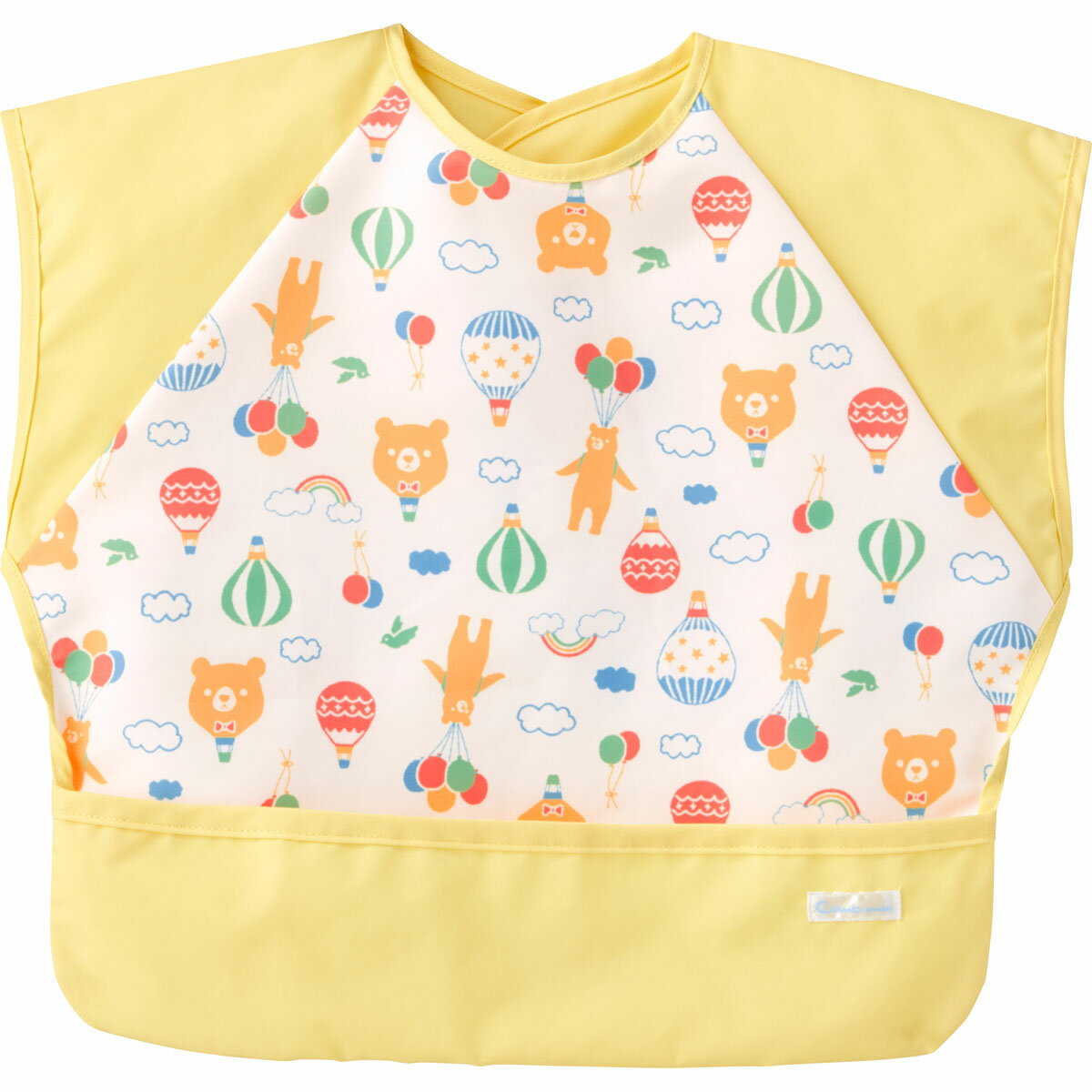 【30％OFF】《コンビミニ》袖なしお食事エプロン（クマ気球） : 男の子 女の子 | イエロー 可愛い ベビー キッズ 食事用スタイ 食事 保育園 離乳食 子供 食事用エプロン 入園祝い 入園準備 入園グッズ ベビーエプロン 食べこぼし かわいい 赤ちゃんのサムネイル
