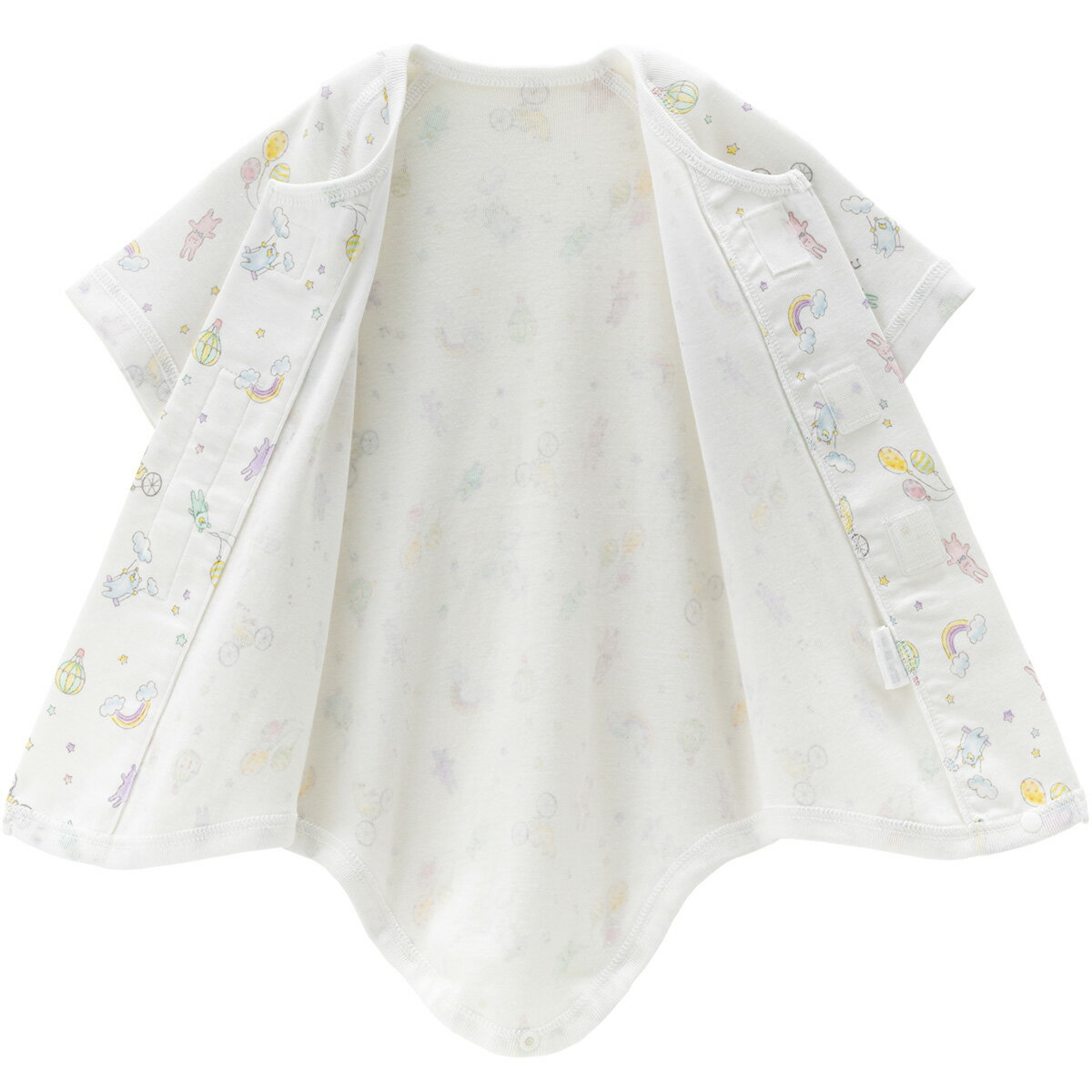 【10%OFF】《コンビミニ》ワンタッチ短肌着（ずりあがり防止付き・おそらのさんぽ） : 男の子 女の子 50cm 60cm 70cm | 新生児 子供 ベビー 服 子供服 男児 女児 ベビーウェア 綿100 かわいい ブランド お祝い 用品 3