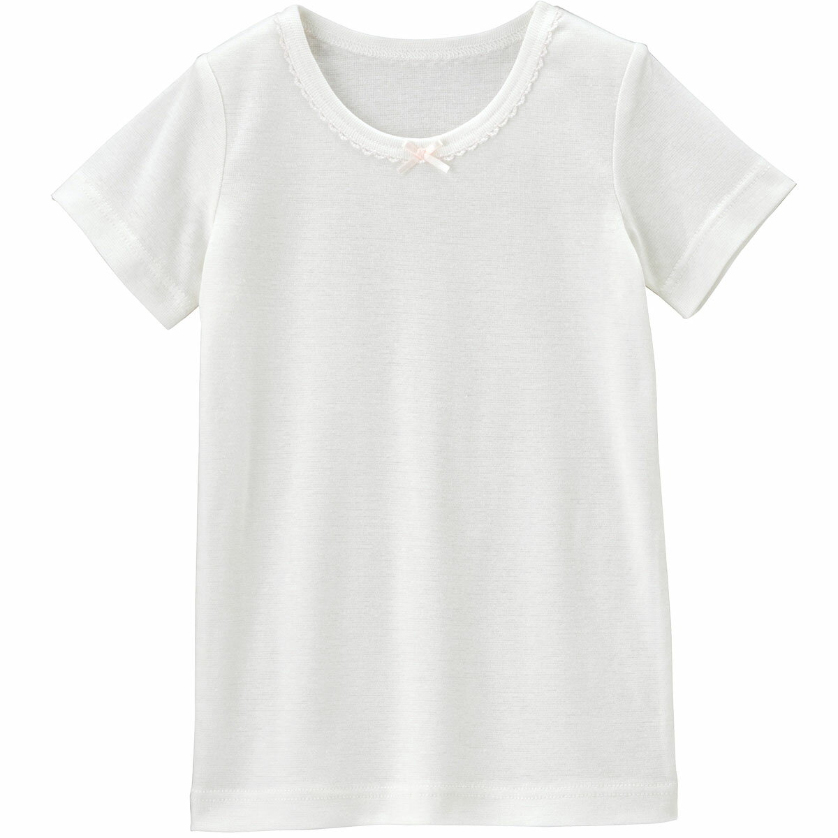 《コンビミニ》快適速乾半袖Tシャツ （ピコ） : 女の子 80cm 90cm 100cm 110cm 120cm 130cm クリーム ピンク ホワイト | キッズ 子供 肌着 ベビー 下着 インナー トップス 洋服 吸水速乾 子ども服 吸汗速乾 ティーシャツ ティシャツ こども