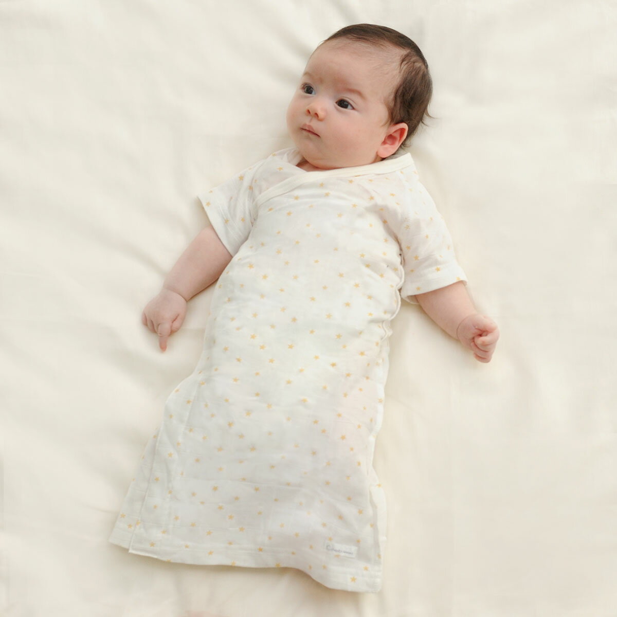 【57％OFF】《コンビミニ》半袖ガーゼラップドレス（星） : 男の子 女の子 50cm | 赤ちゃん 服 ベビー服 子供服 ウェア 出産準備 出産祝い 新生児服 新生児 ラップドレス ドレスオール 退院 春服 夏服 ブランド ガーゼ プレゼント おしゃれ 可愛い ワンピース【S】のサムネイル