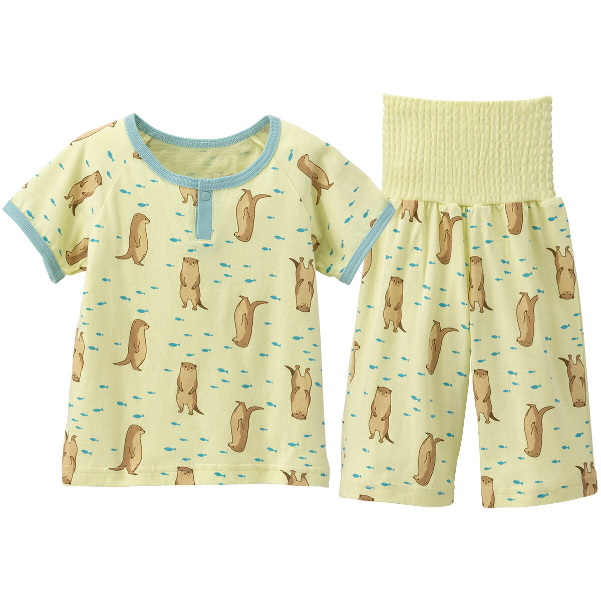 【30％OFF】《コンビミニ》のびのび腹巻付き半袖パジャマ（かわうそ） : 女の子 男の子 80cm 90cm 100cm 110cm 120cm 130cm | 赤ちゃん 服 ベビー 子供 子ども こども キッズ 小学生 半袖 腹巻き 女児 男児 夏 幼児 上下セット 綿100 動物 どうぶつ アニマル かわいいのサムネイル