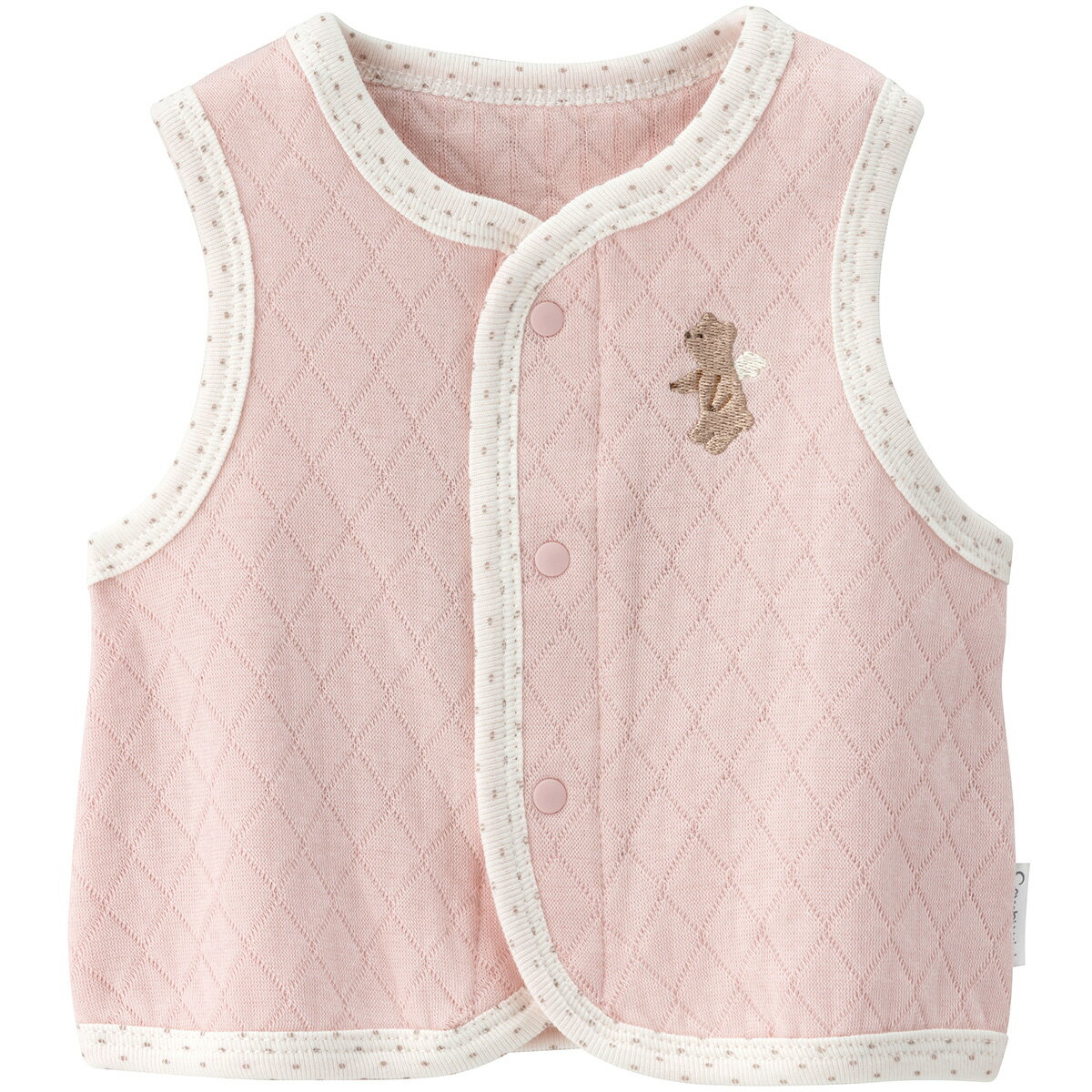 【半額クーポン】《コンビミニ》ふんわりソフトキルトベスト（ゆるくま） : 男の子 女の子 60cm 70cm 80cm | 赤ちゃん ベビー 新生児服 新生児 出産準備 出産祝い ギフト プレゼント 春服 ベスト ブランド おしゃれ アウター 上着 かわいい 体温調節【outlet】【プレゼント】