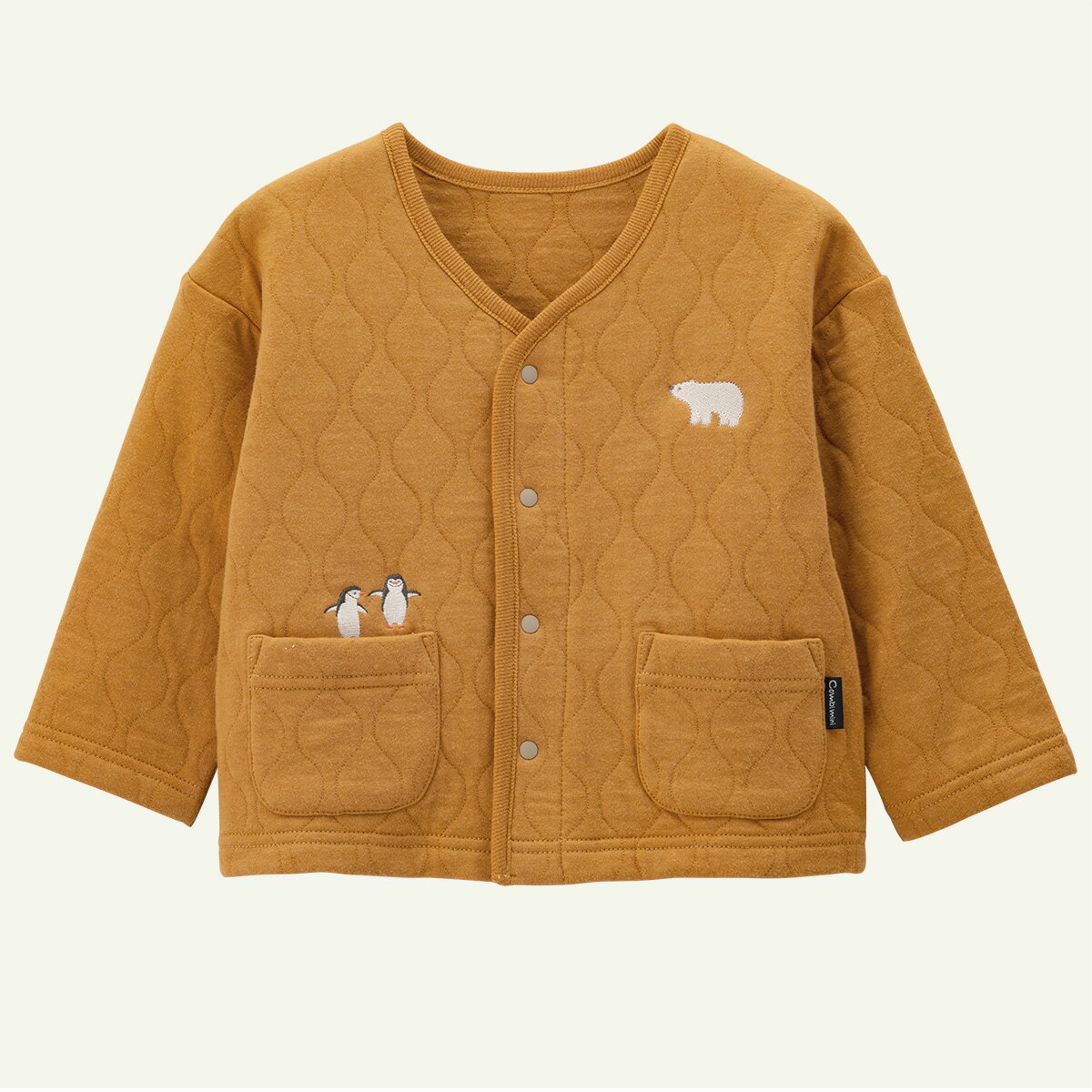 【30％OFF】《コンビミニ》あったかニットキルト長袖カーディガン（ペンギン刺しゅう） : 男の子 女の子 80cm 90cm 100cm 110cm 120cm | ベビー 秋冬 秋服 冬服 秋 冬 子ども服 子供服 キッズ ジュニア 子供 ジュニア服 赤ちゃん服 ニットカーディガンのサムネイル